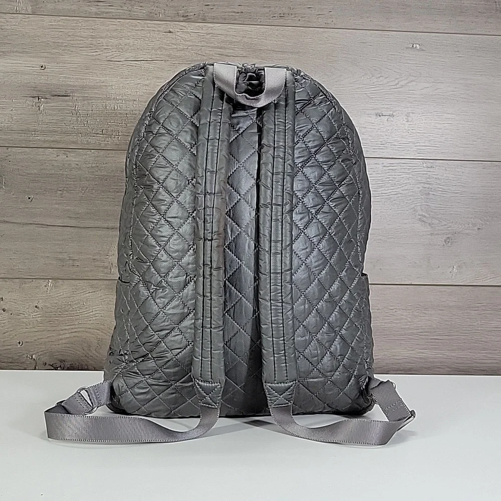 MZ Wallace Quilted Gray Nylon Backpack